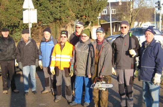 Baumschnitt in den Grünanlagen der Gemeinde
