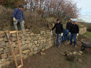 Die Arbeiten zur Sanierung der Trockenmauer „Ahlenberg“ gehen zügig voran