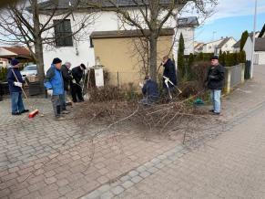 Holunderbüsche zwischen Dorfplatz und Friedhof werden beseitigt
