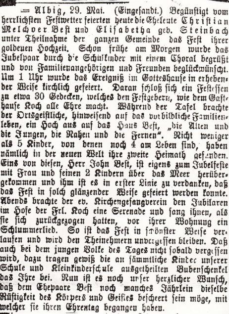 Bericht in der Tageszeitung